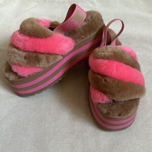 UGG stripe platfrom sling back slipper FINAL PRICE NO OFFERS